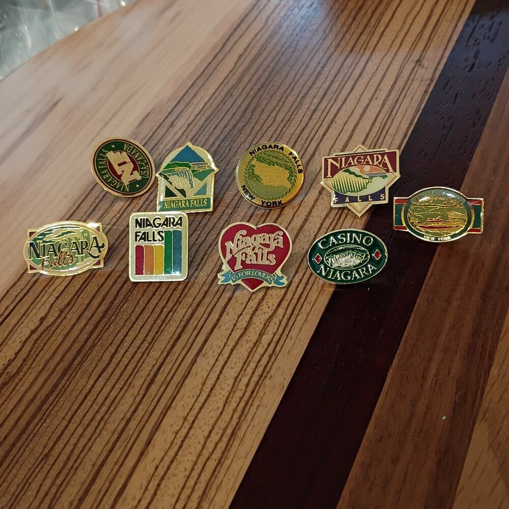 Niagra Falls Pins Lot of 9 Casino, Lovers, Rainbow, New York, USA-Canada